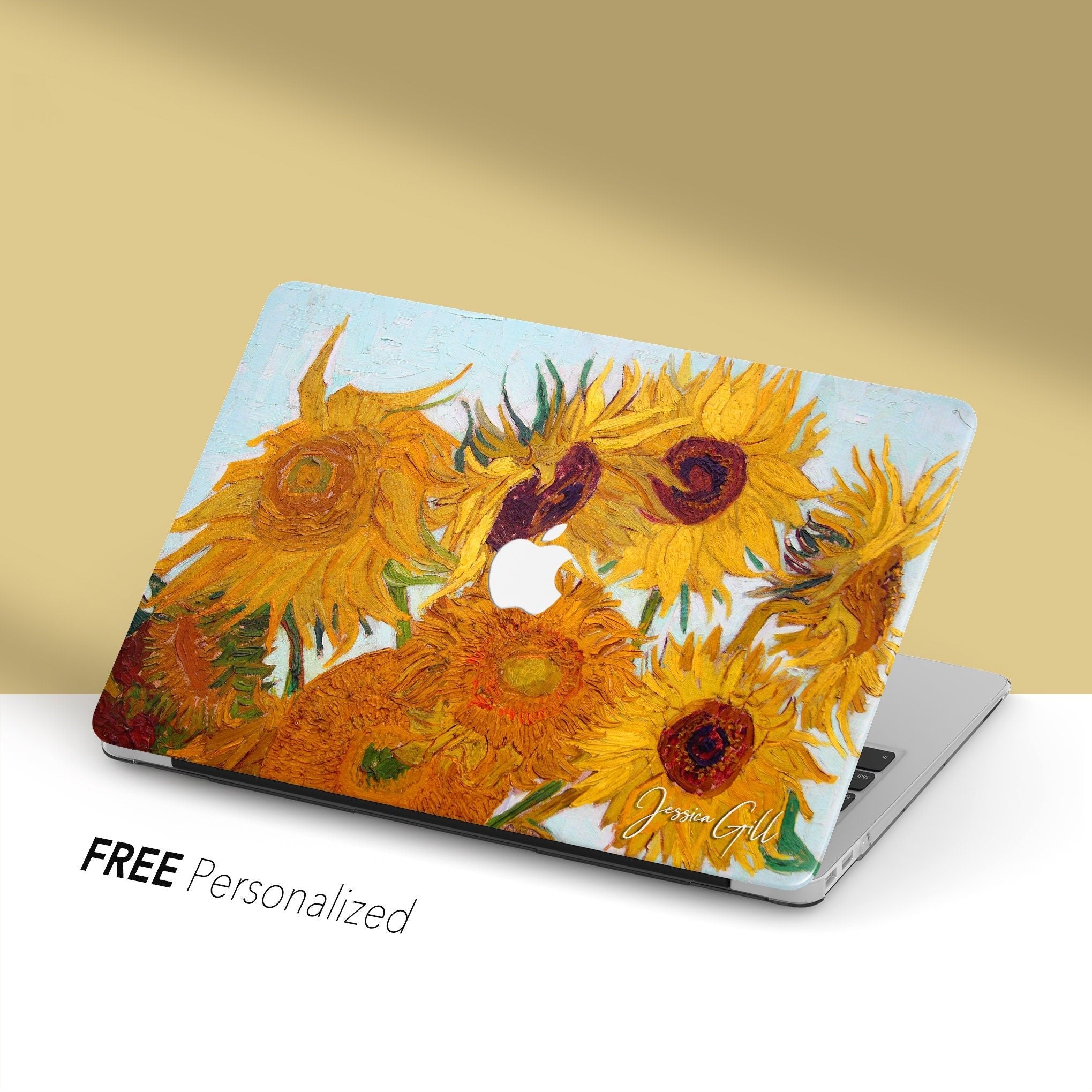 Sunflowers Van Gogh Painting Macbook Case Hard Cover Custom Name Case MinimalGadget