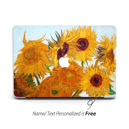 Sunflowers Van Gogh Painting, Macbook Case Hard Cover, Custom Name Case - MinimalGadget