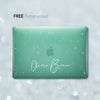 Twinkle Jade Clear Macbook Hard Case, Personalized NAME Glitter Case, Clear Stained
