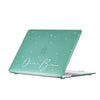 Twinkle Jade Clear Macbook Hard Case, Personalized NAME Glitter Case, Clear Stained
