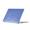 Twinkle Royal Blue Clear Macbook Hard Case, Personalized NAME Glitter Case, Clear Stained