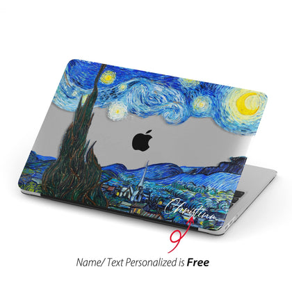 Van Gogh inspired The Starry Night, Personalized Macbook CLEAR Hard Case - MinimalGadget