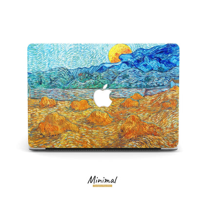 Van Gogh Macbook Hard Cover, Evening Landscape, Custom Name CASE - MinimalGadget