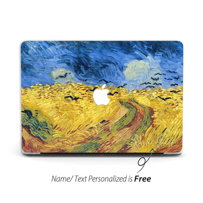 Van Gogh Painting, Macbook Case Personalized Hard Cover, Wheat Field Crows - MinimalGadget