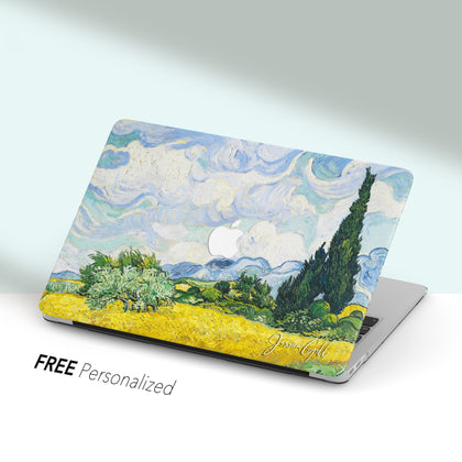 Van Gogh Painting Series, Wheatfield, Macbook Case Hard Cover - MinimalGadget