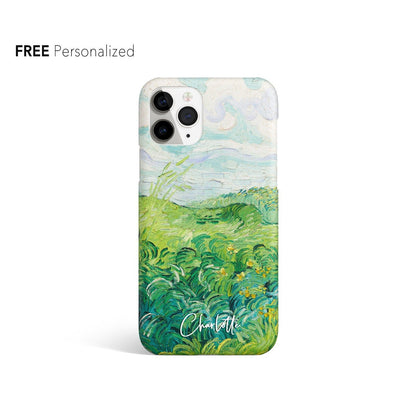 Van Gogh Phone Case, Green Wheat Fields, Personalized name SOFT Case - MinimalGadget