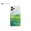 Van Gogh Phone Case, Green Wheat Fields, Personalized name SOFT Case