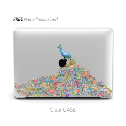 watercolor Peacock Macbook Clear Case, Matte Case - MinimalGadget