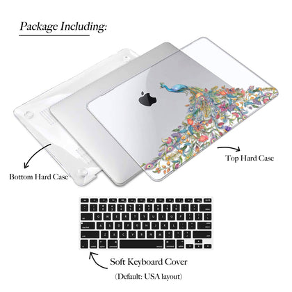 watercolor Peacock Macbook Clear Case, Matte Case - MinimalGadget