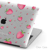 Watercolour Strawberry, Clear Macbook Hard Case, Custom name
