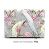 White Phoenix Pink flower, Macbook Clear Hard Case, Aesthetic Personalized Name