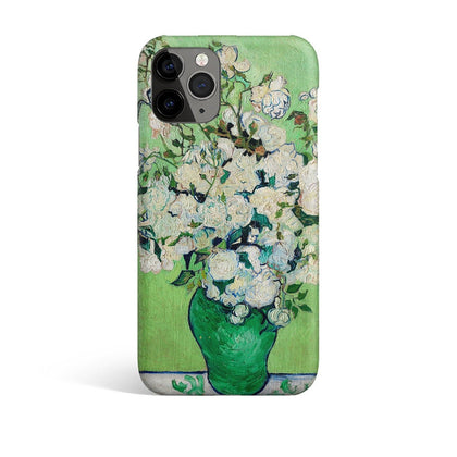 White Roses, Van Gogh Painting Phone Case, Personalized name SOFT Case - MinimalGadget