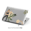 Yoga Woman abstract Plants Illustration, Macbook Clear Case, Personalized Name